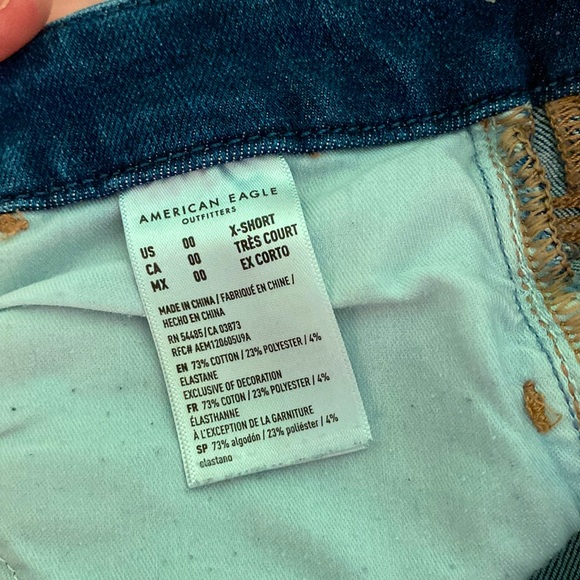Blue American Eagle Outfitters Distressed Jeans Size 00 XS Curvy Hi-Rise Jegging - Picture 6 of 10